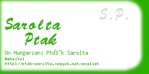 sarolta ptak business card